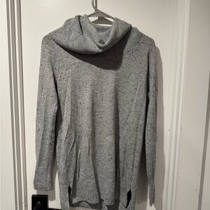 LOFT Charcoal Gray Cowl Neck Longline Tunic Knit Sweater